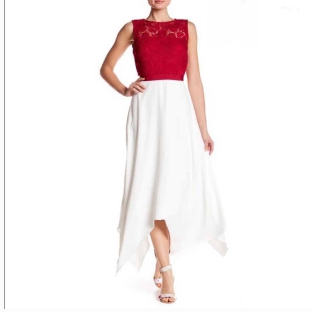 Laundry by Shelli Segal Lace Top with Handkerchief Skirt Gown - BRAND NEW Size 2